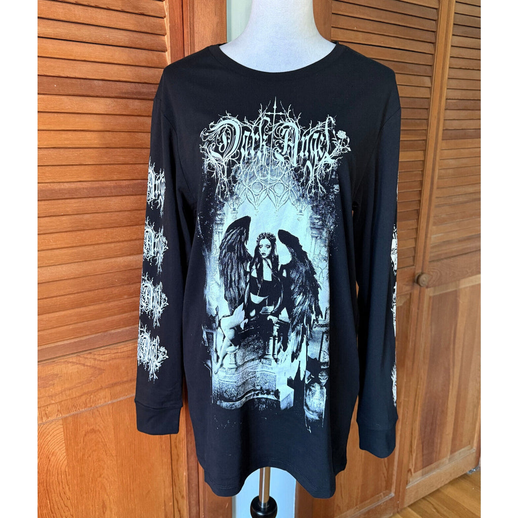 Dolls Kill Gothic Punk Victorian Fallen Angel Unisex Long Sleeve Tee Mini Dress