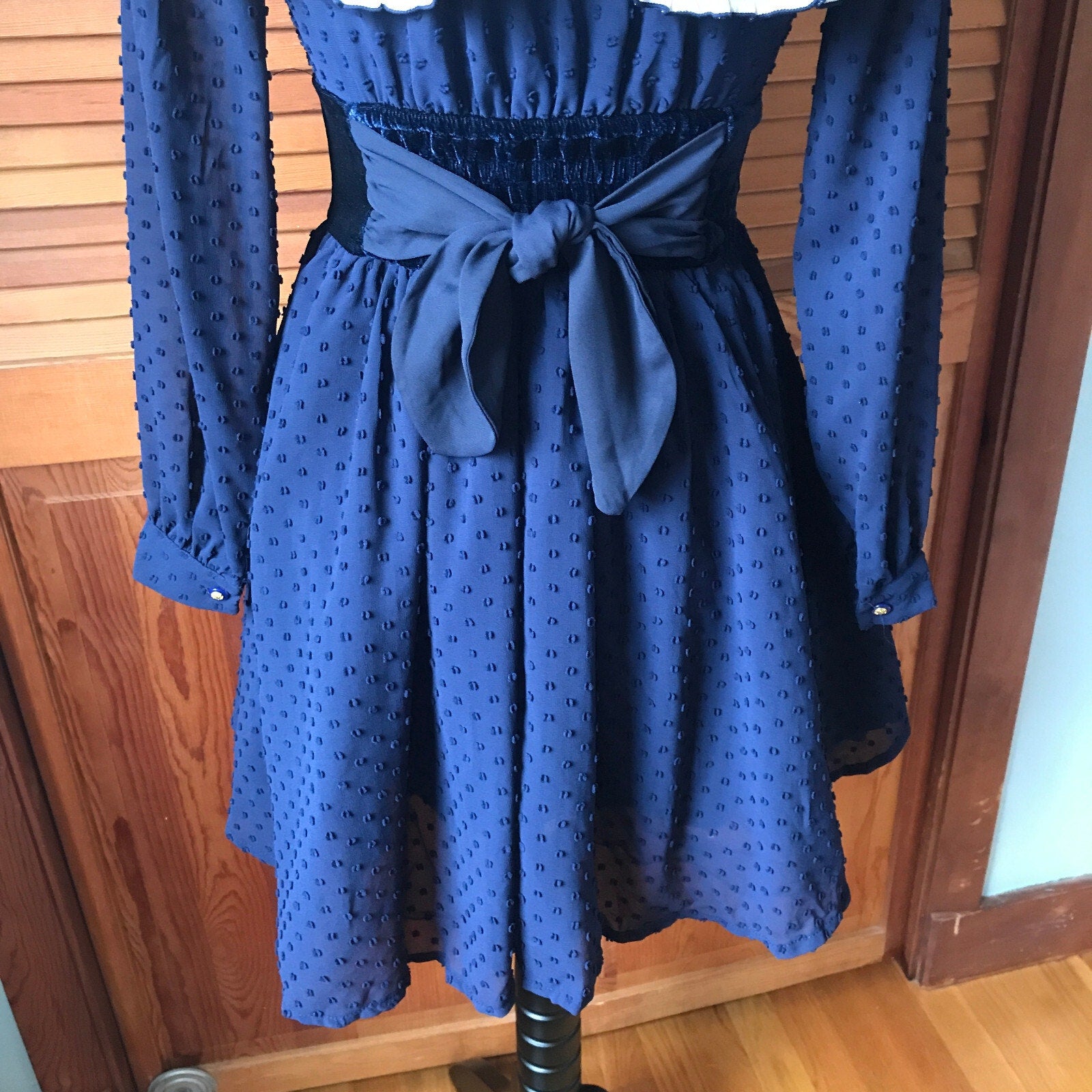 Liz Lisa Style Blue & White Lolita Kawaii Ruffle & Bows Dress w/ Choker S