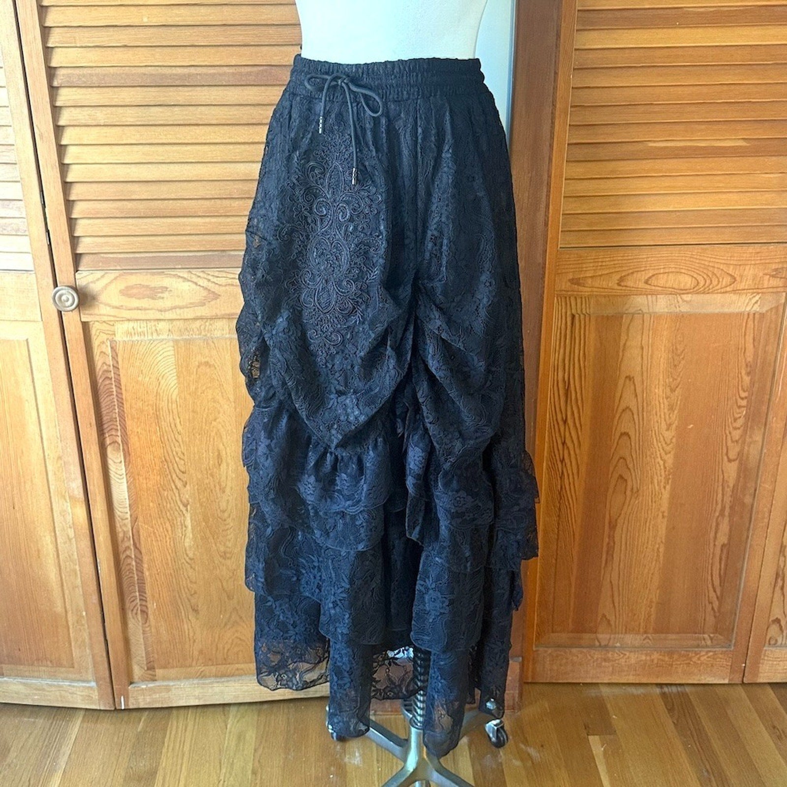 Dark in Love Gothic Victorian Vampire Vkei Black Lace & Ruffle Skirt XS-XL