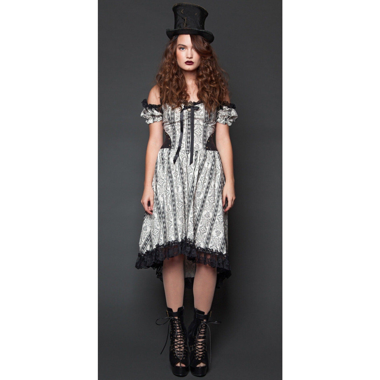 Lip Service Winchester Steampunk Victorian Gothic Lolita Anime Ivory Gown