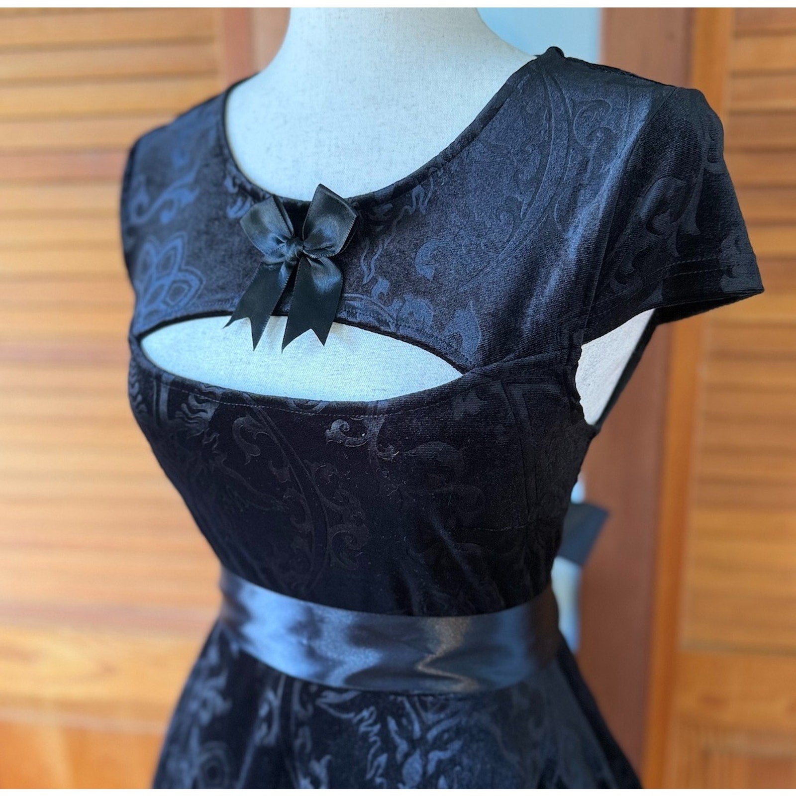 Killstar Gothic Lolita Punk Witch Halloween Black Velvet Blasphemia Dress XS