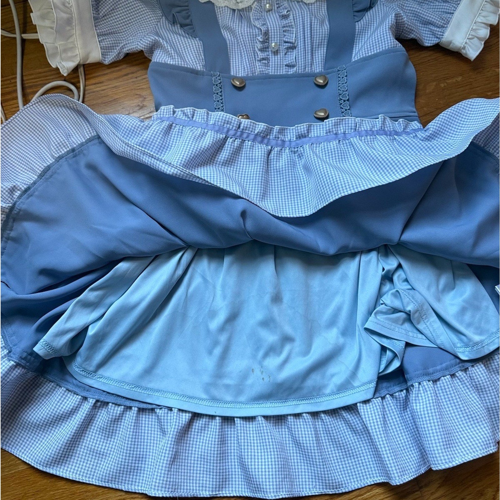 Liz Lisa J-Fashion Jirai Gyaru Dollcore Himekaji Blue Gingham Apron JSK Dress S