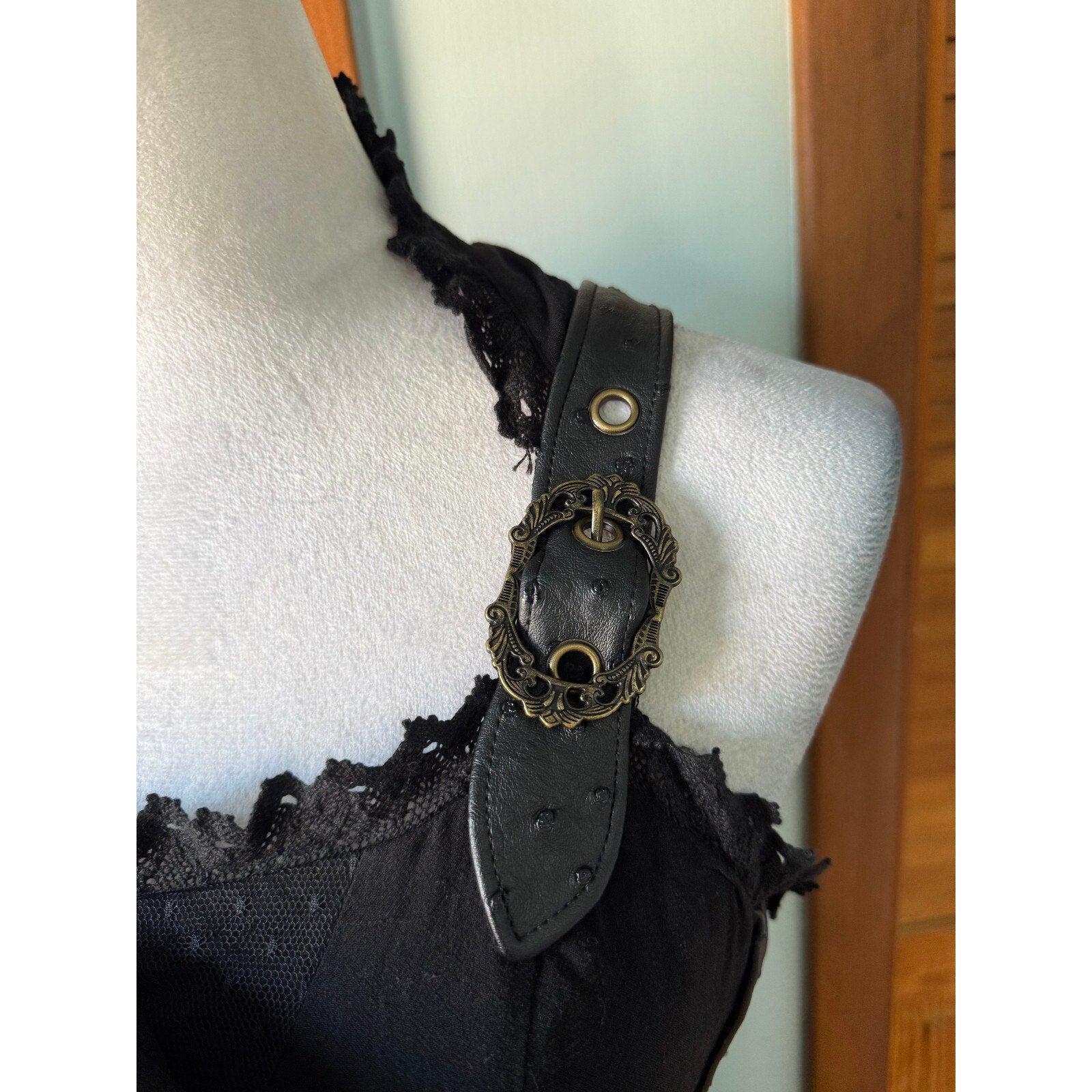 Vintage Lip Service Gothic Victorian Dark Fairycore Woodland Dress XS