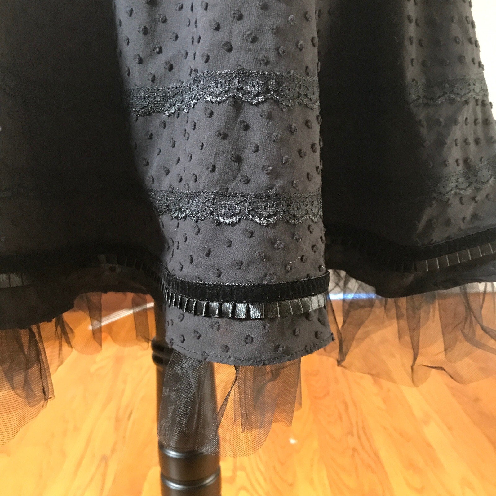 Lip Service Vintage Devil Dolls Goth Victorian Retro Maid Black Apron Skirt