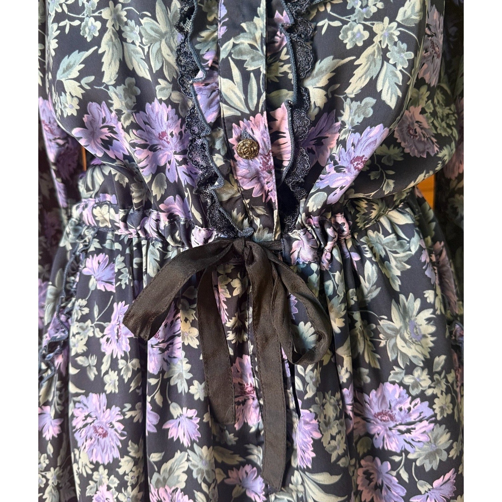 Axes Femme Kawaii Midnight Chrysanthemum Jirai Purple Black Dress M-L