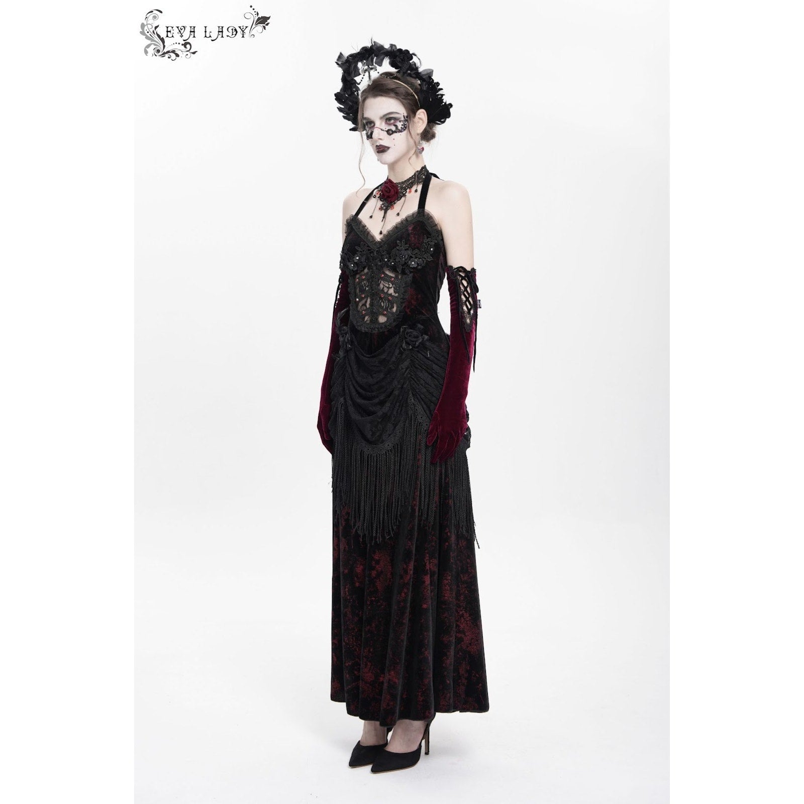 Devil Fashion Gothic Victorian Vampire Vkei Murderous Intents Velvet Dress