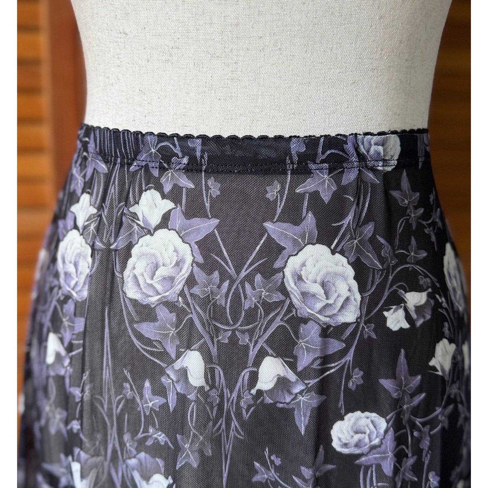Dolls Kill Goth Victorian Fairy Funerary Roses Black Mesh Pixie Ruffle Skirt XS