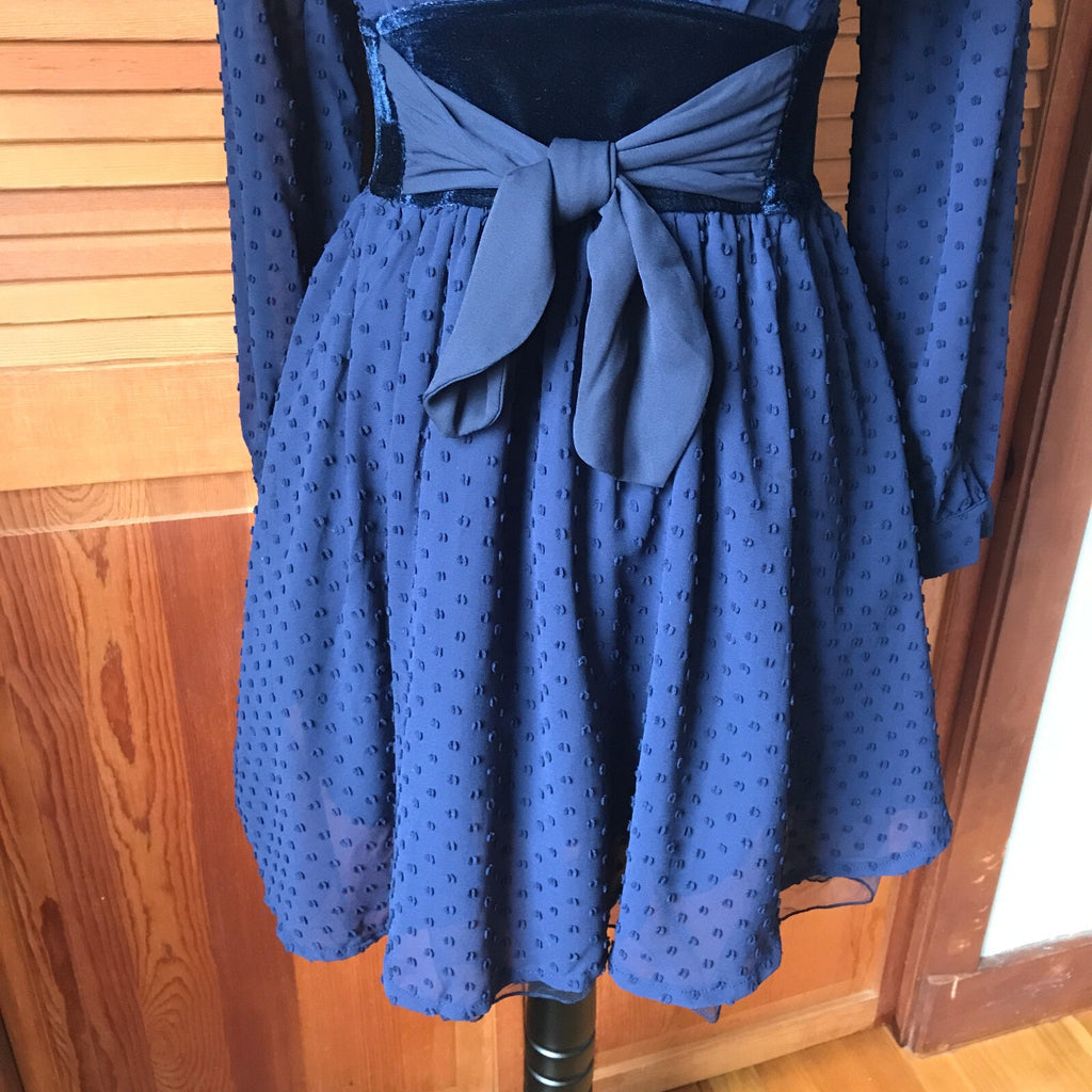 Liz Lisa Style Blue & White Lolita Kawaii Ruffle & Bows Dress w/ Choker S