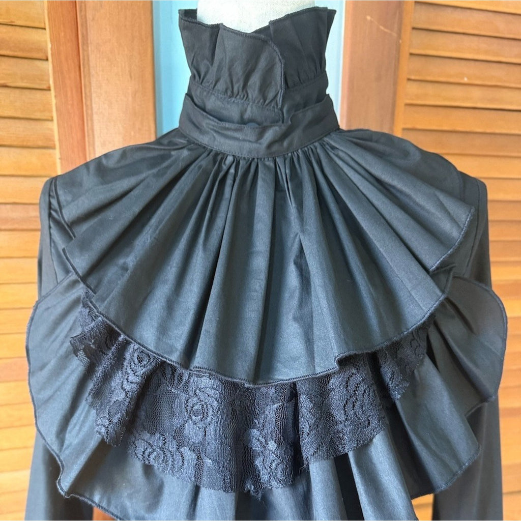 ACDC Rag Gothic Lolita EGL Victorian Aristocrat Ouji Black Jabot Shirt S