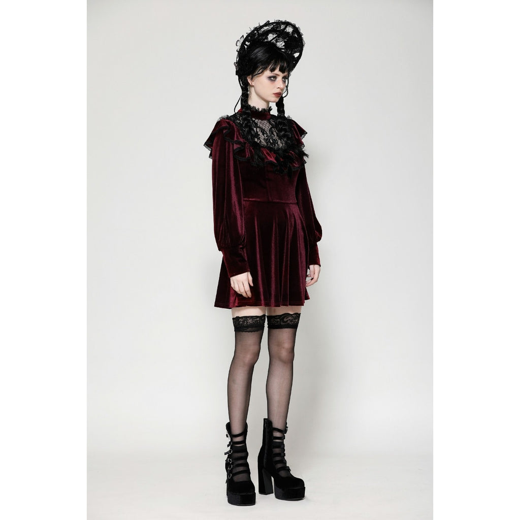 Dark In Love Gothic Victorian Vampire Little Claudia Blood Red Velvet Dress