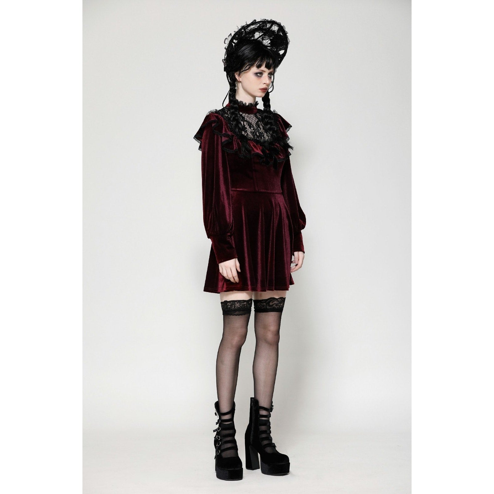 Dark In Love Gothic Victorian Vampire Little Claudia Blood Red Velvet Dress