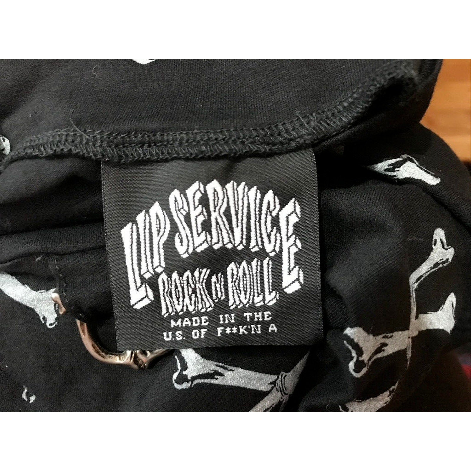 Vintage Lip Service Punk Goth Dem Bones Handkerchief Pixie Mini Skirt XS