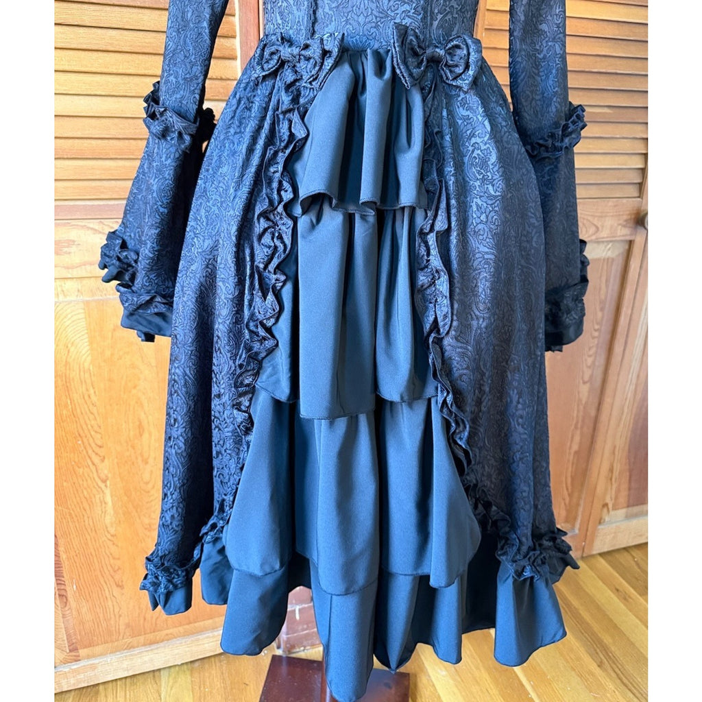 Dark Marie Antoinette II Gothic Lolita Victorian Cosplay Vkei Gown w/ Bows S