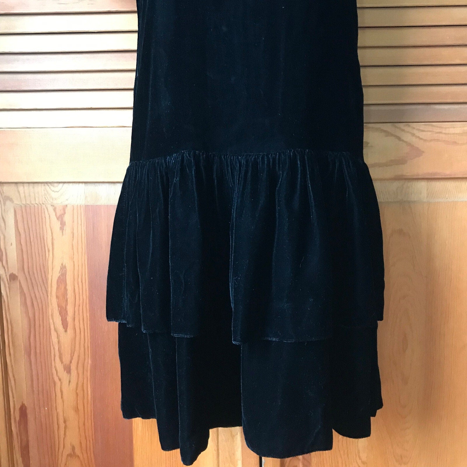 Vintage Gothic Lolita EGL Beetle Mania Black Velvet Lace & Bow Dress XS