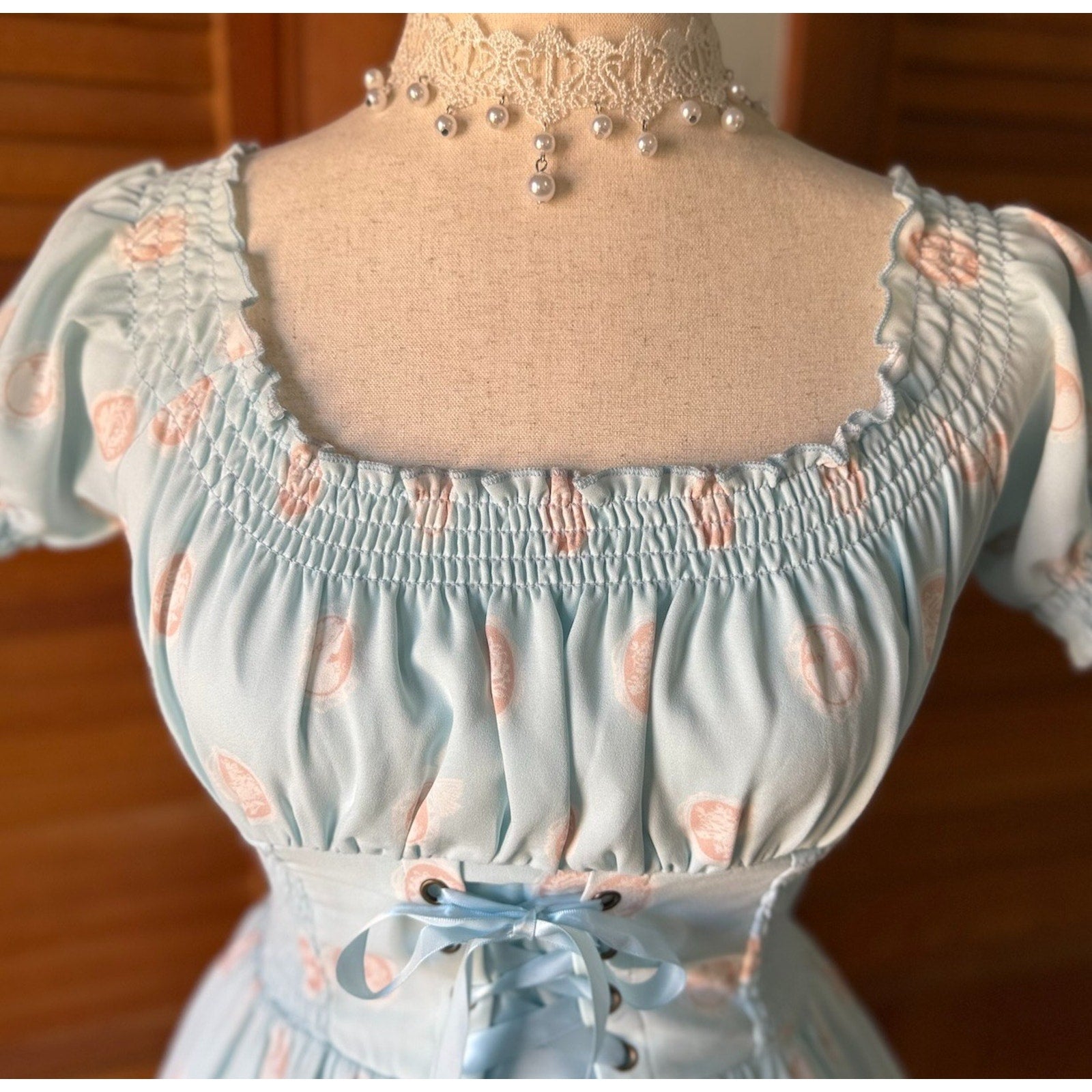 Liz Lisa Penderie Lolita Victorian Himekaji Jirai Dollcore Blue Cameo Dress S