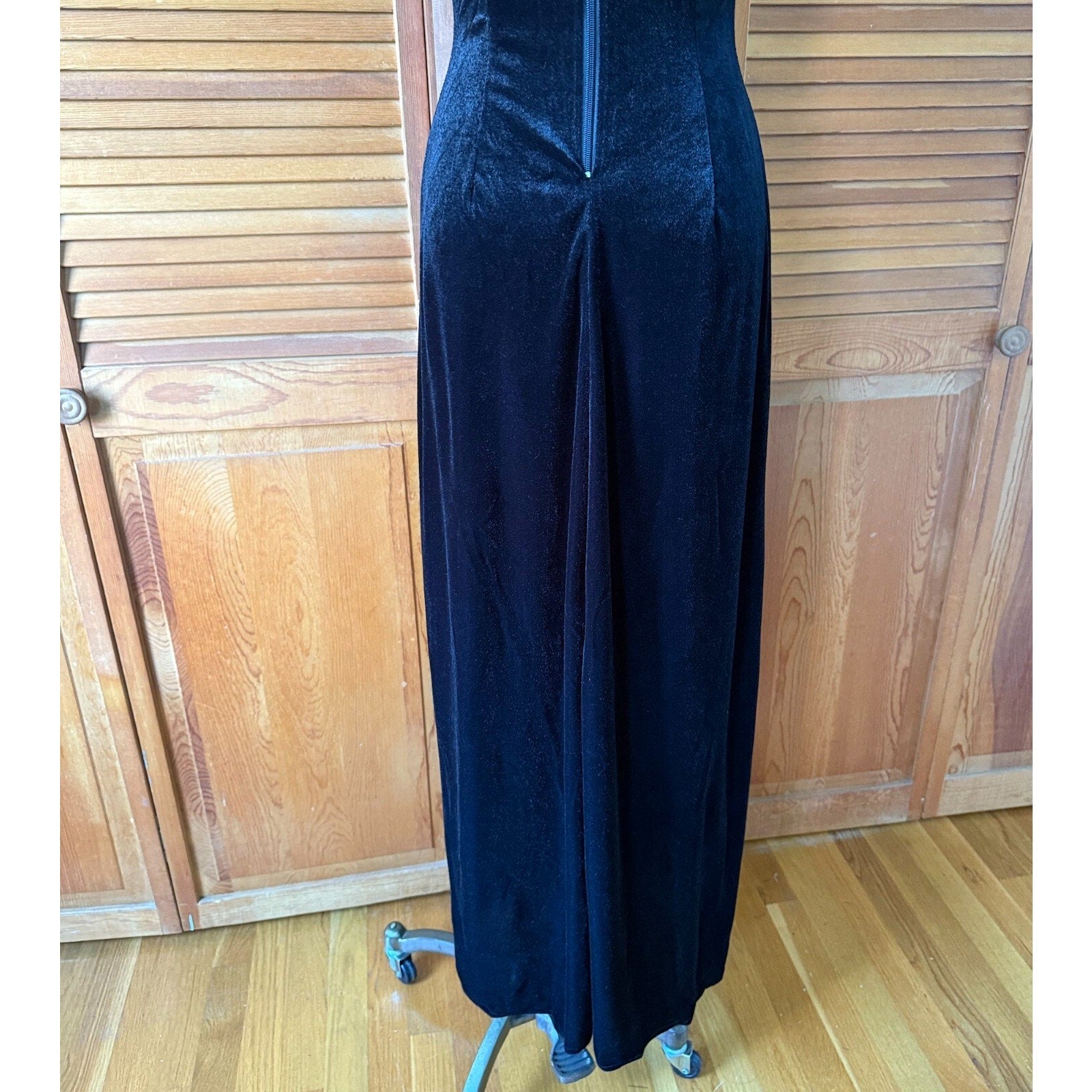 Vintage Phaze Gothic Victorian Vkei Dark Waves Black Velvet High Neck Dress