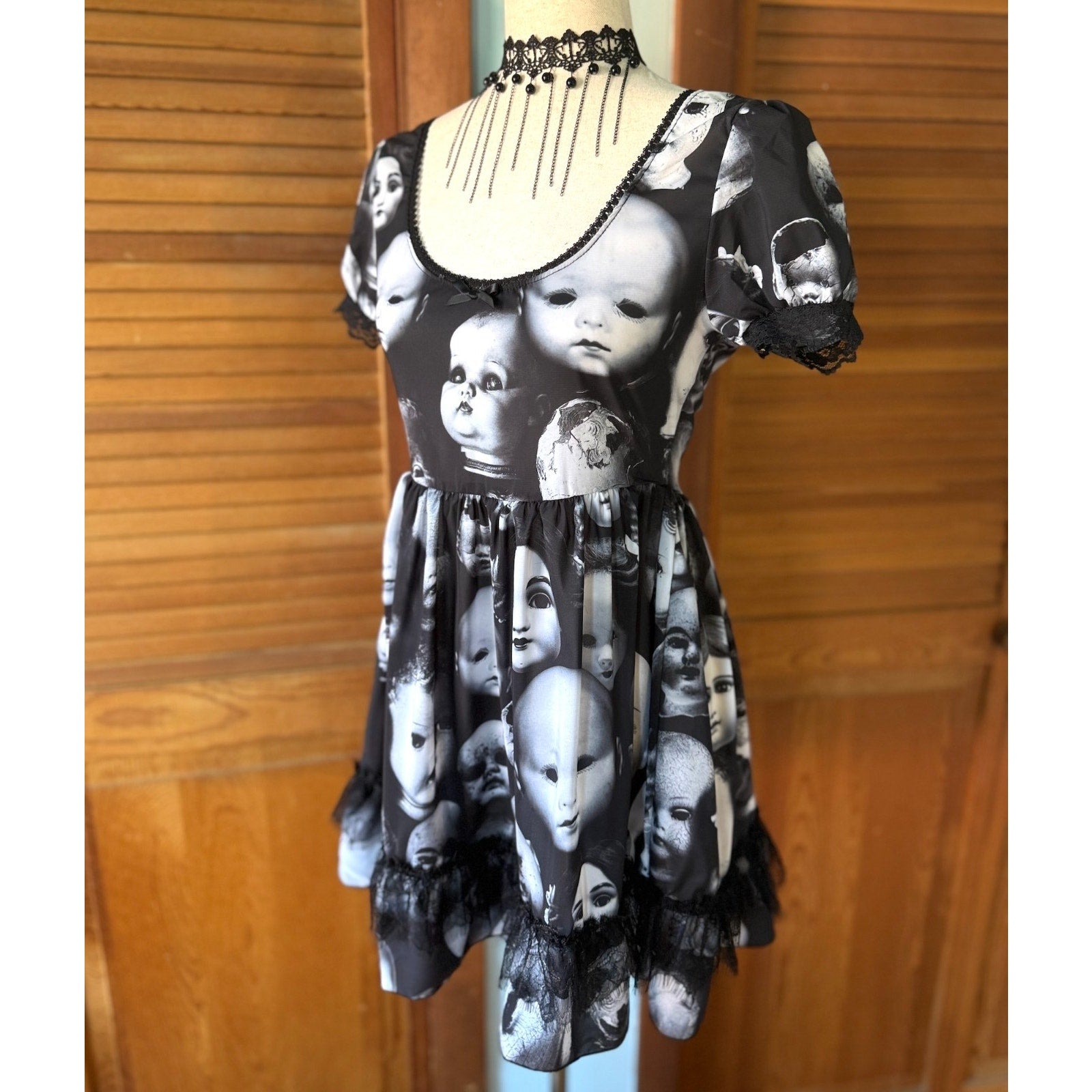 Dolls Kill Goth Punk Lolita EGL Wayward Souls Broken Dolly Mini Dress