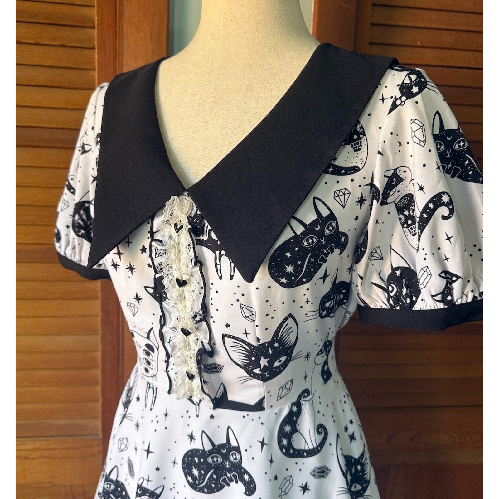 Dark in Love Goth Punk Dollcore Kawaii Lolita Mystic Moon Kitty Cat Dress M