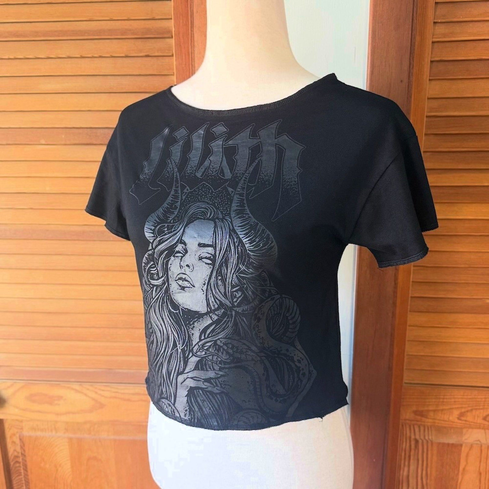 Jawbreaker Goth Punk Witchcore Wiccan Emo Vkei Lilith Cropped Tee T-shirt