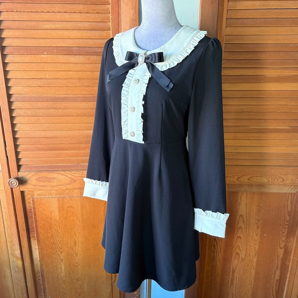 Ank Rouge J-fashion EGL Jirai Gyaru Wednesday Black Black & White Dress M