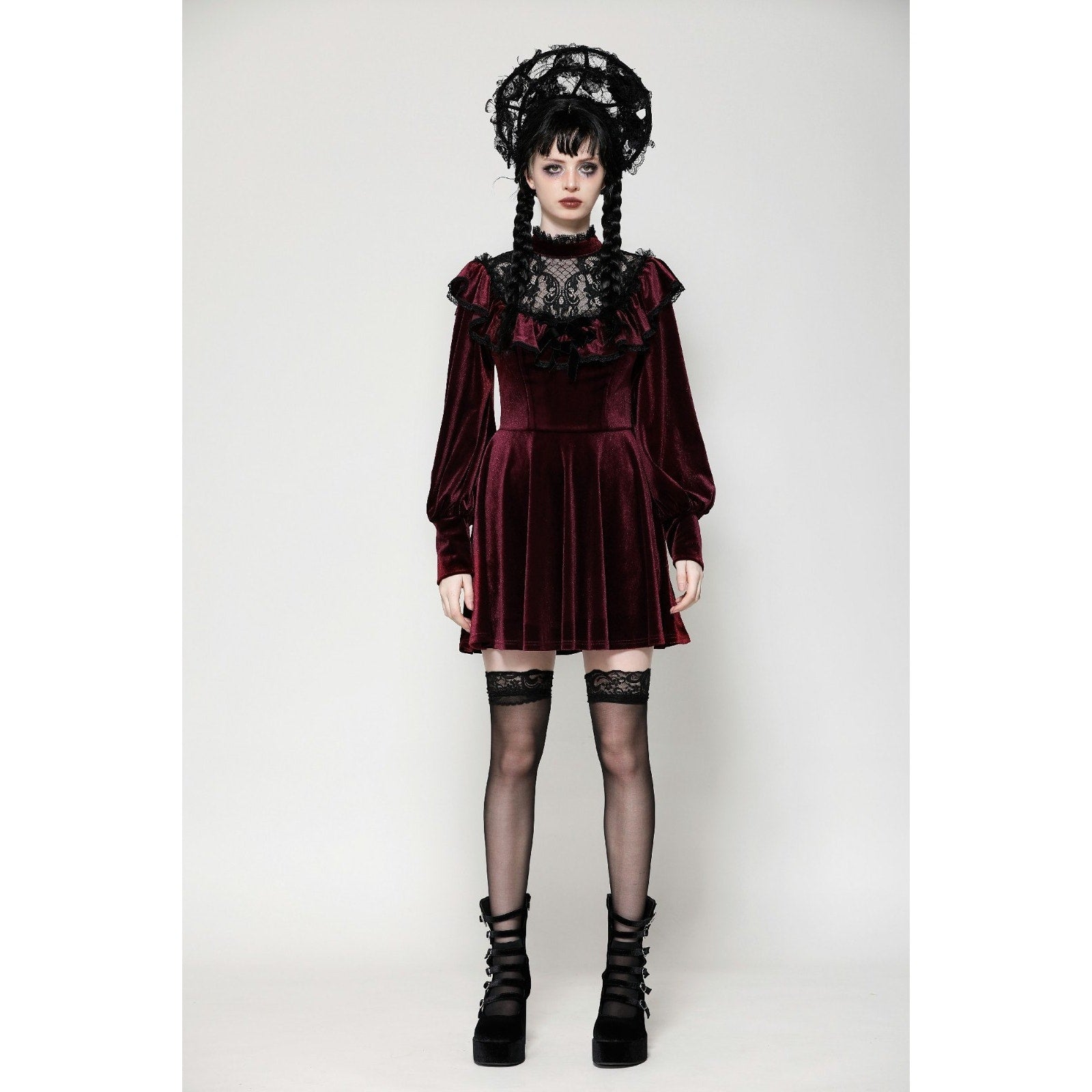Dark In Love Gothic Victorian Vampire Little Claudia Blood Red Velvet Dress