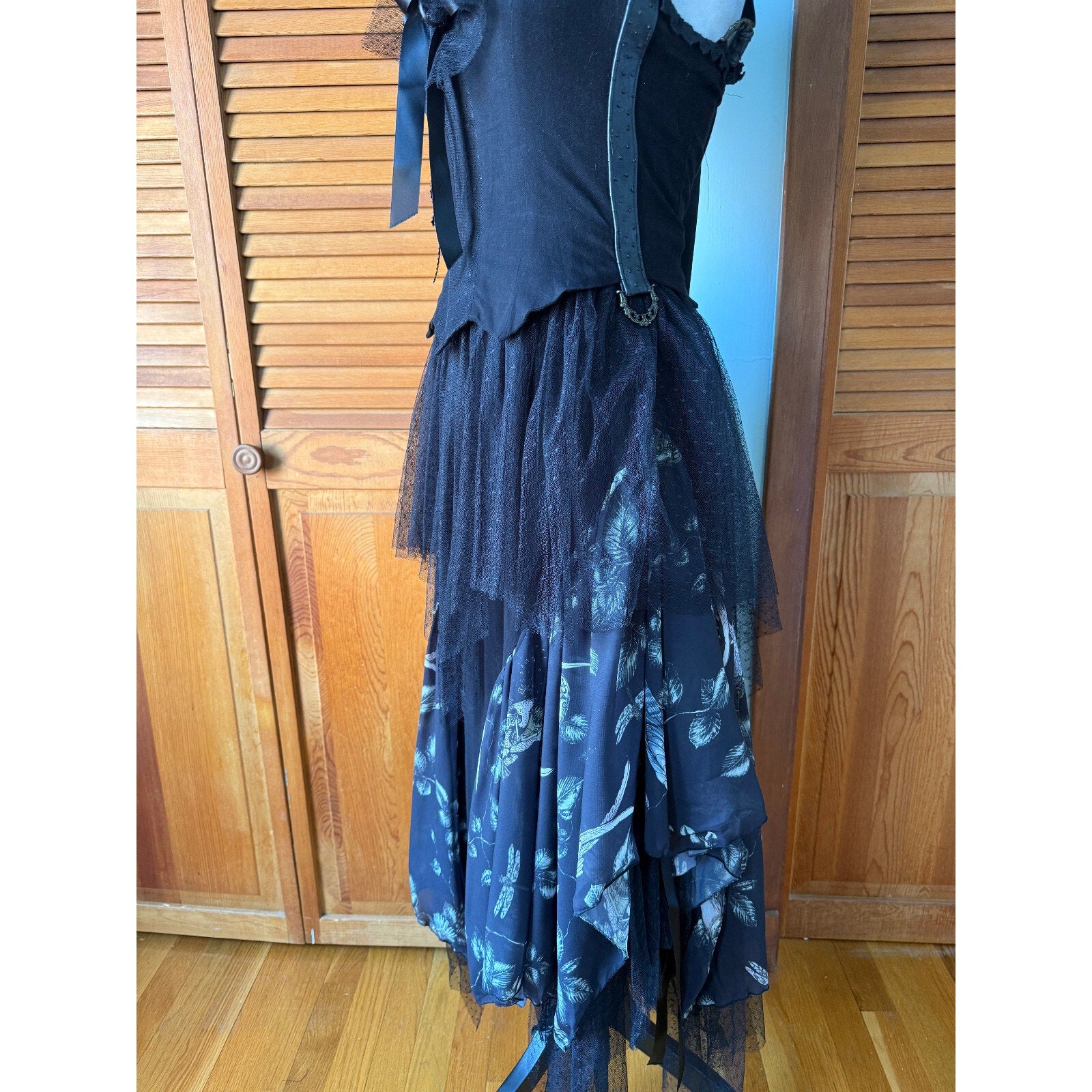 Vintage Lip Service Gothic Victorian Dark Fairycore Woodland Dress XS
