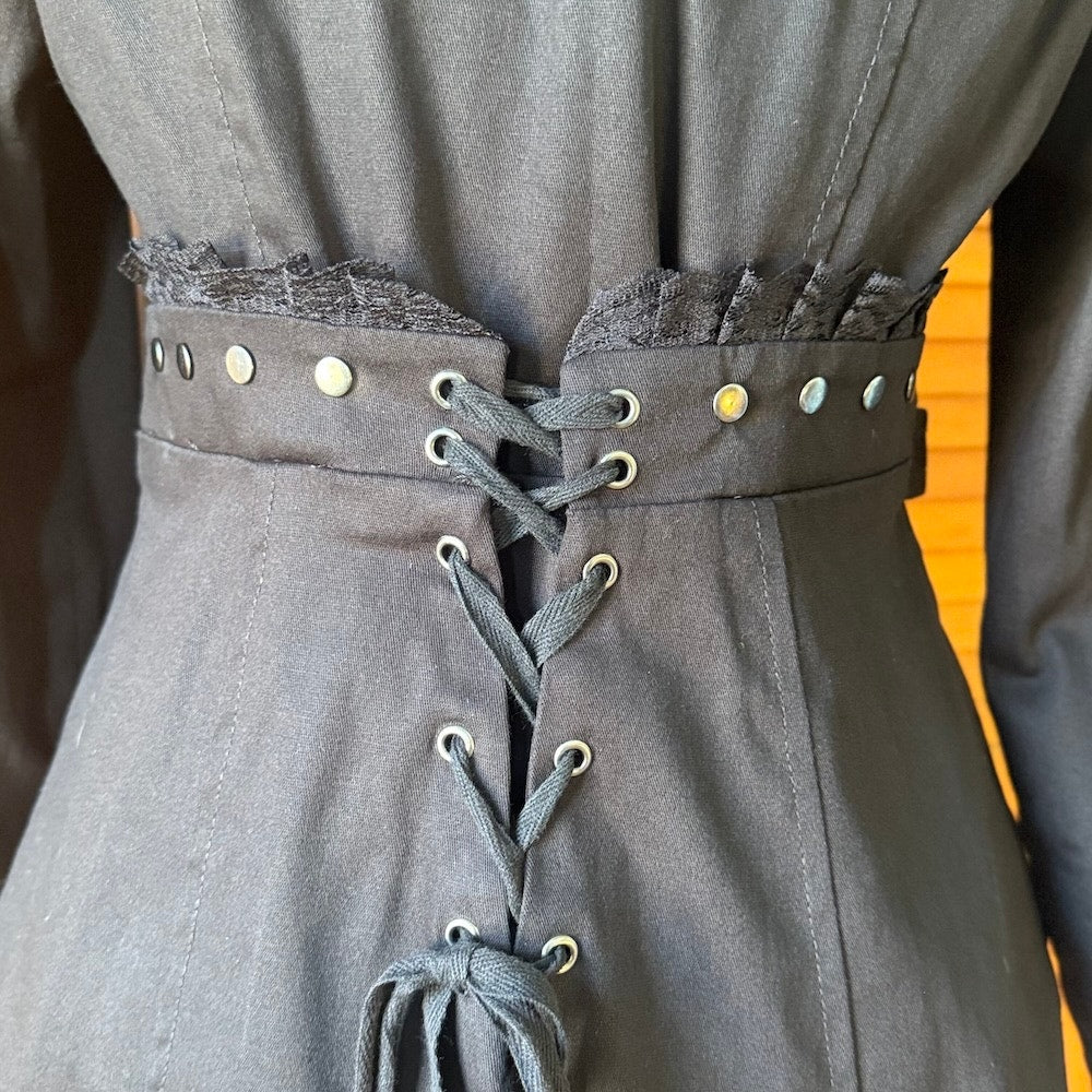 Gothic Victorian Vampire Military Black Tailcoat Jacket S-M