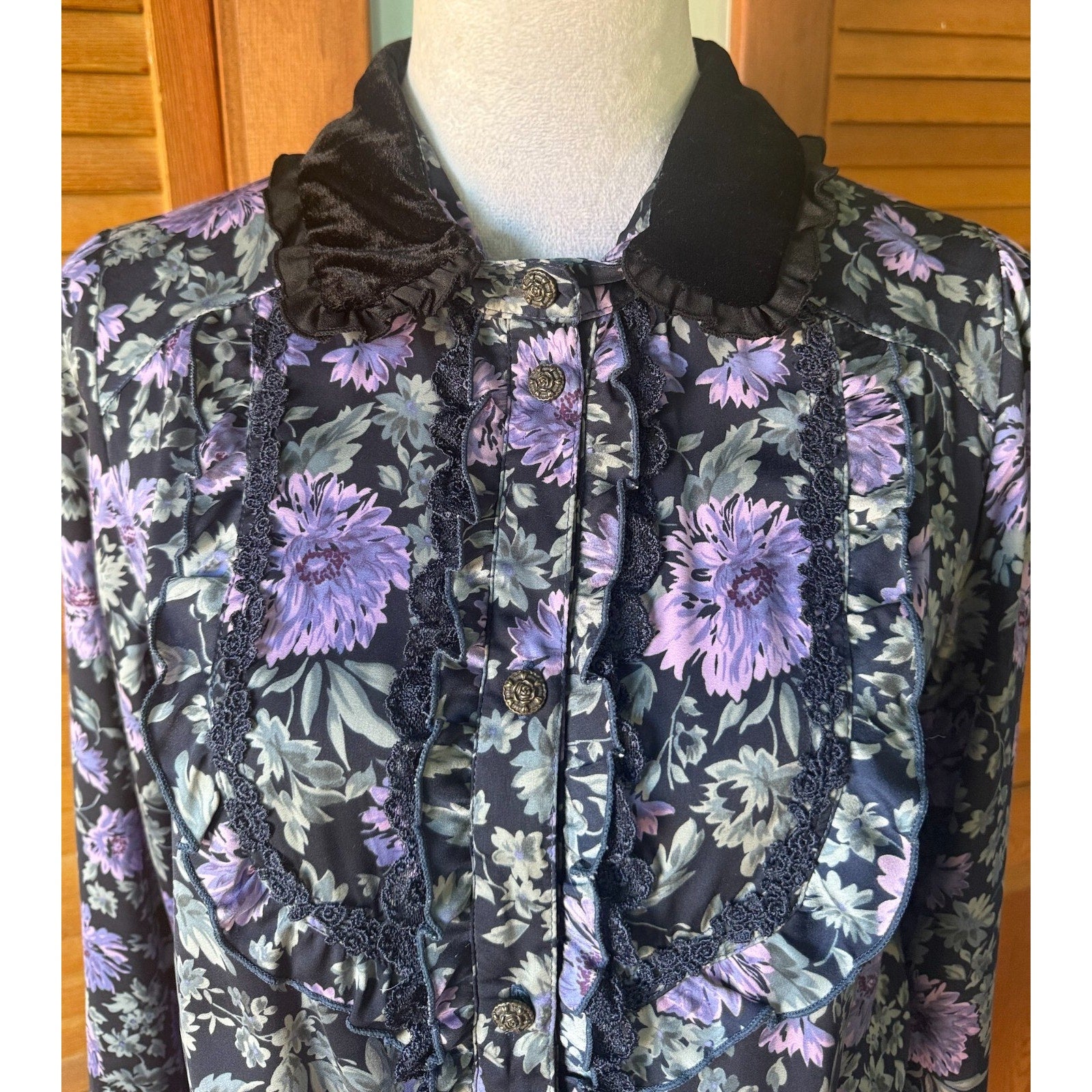 Axes Femme Kawaii Midnight Chrysanthemum Jirai Purple Black Dress M-L