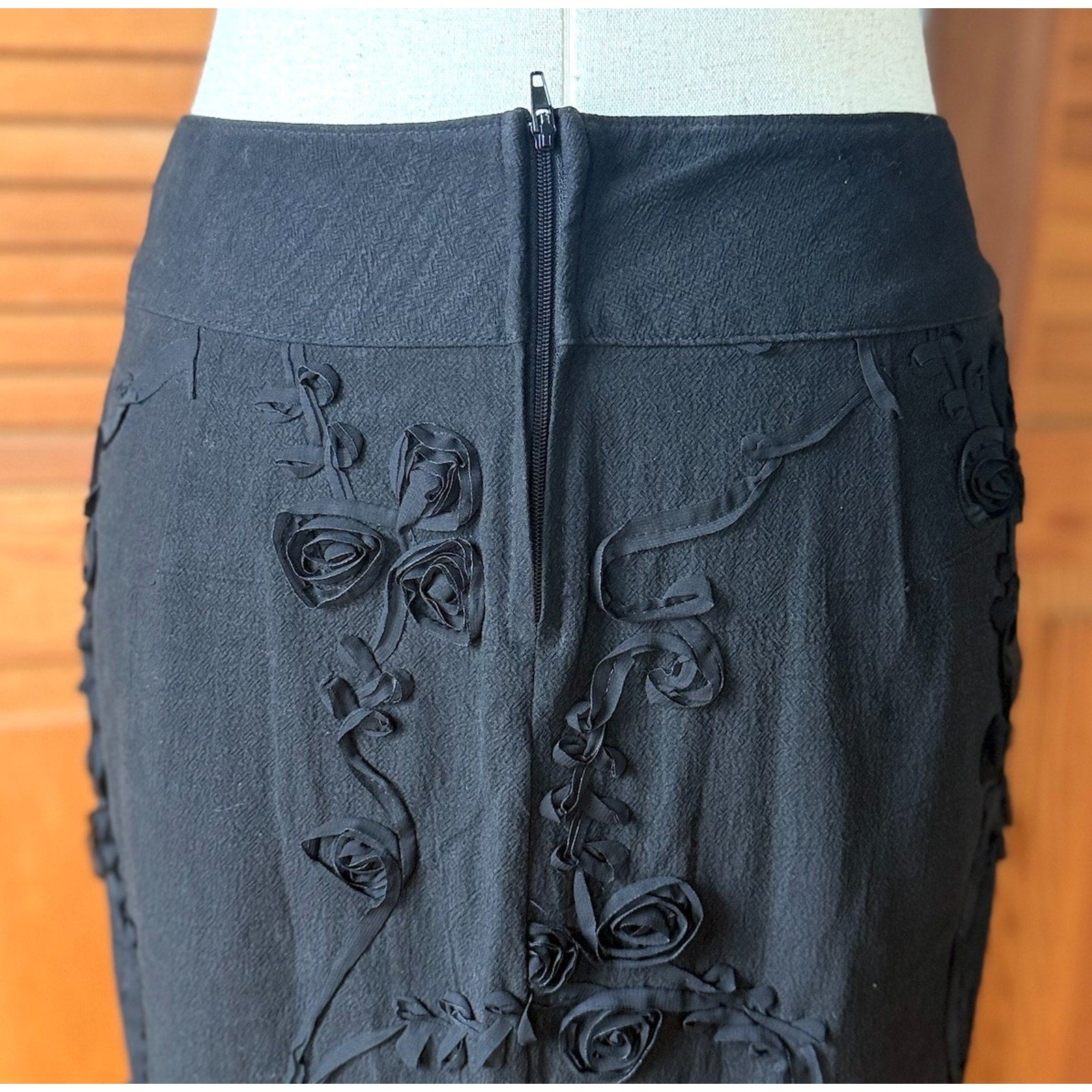 Vintage Lip Service Blacklist Gothic Victorian Swirl Rose Knee Fishtail Skirt S