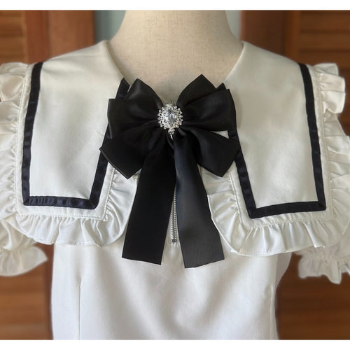 Ank Rouge J-fashion Jirai Kei Gyaru Dollcore White Sailor Collar Dress w/ Bow M