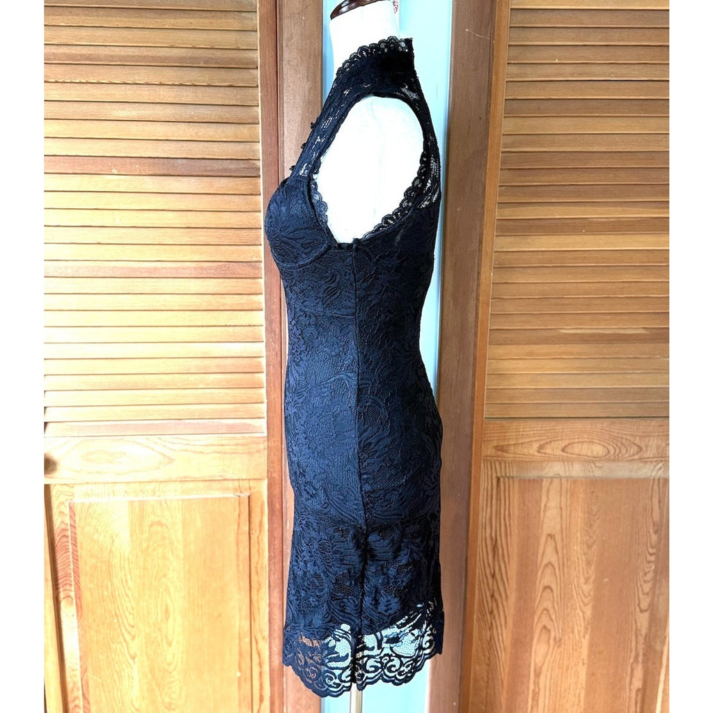 Killstar Gothic Victorian Dark Coquette Pinup Retro Black Lace Dress XS