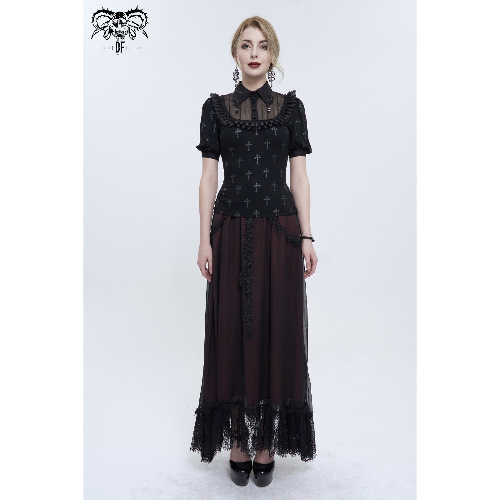 Devil Fashion Gothic Lolita Victorian Vampire Vkei EGL My Sweet Cross Top
