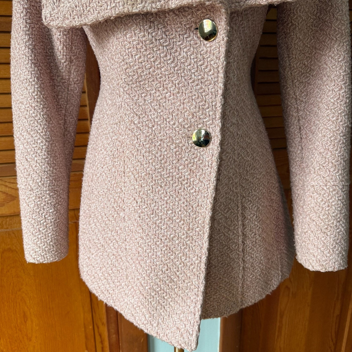 Dollcore Dolly Gyaru Himekaji Pink Oversized Collar Pea Coat Jacket S