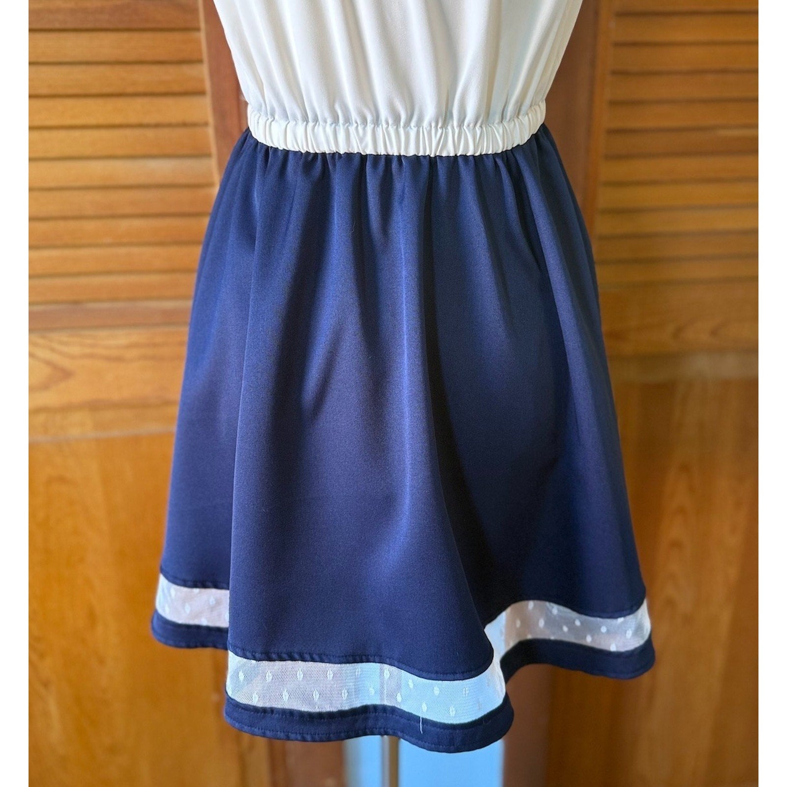 Liz Lisa Penderie Lolita Jirai Gyaru Dollcore White & Blue Heart Tie Dress S