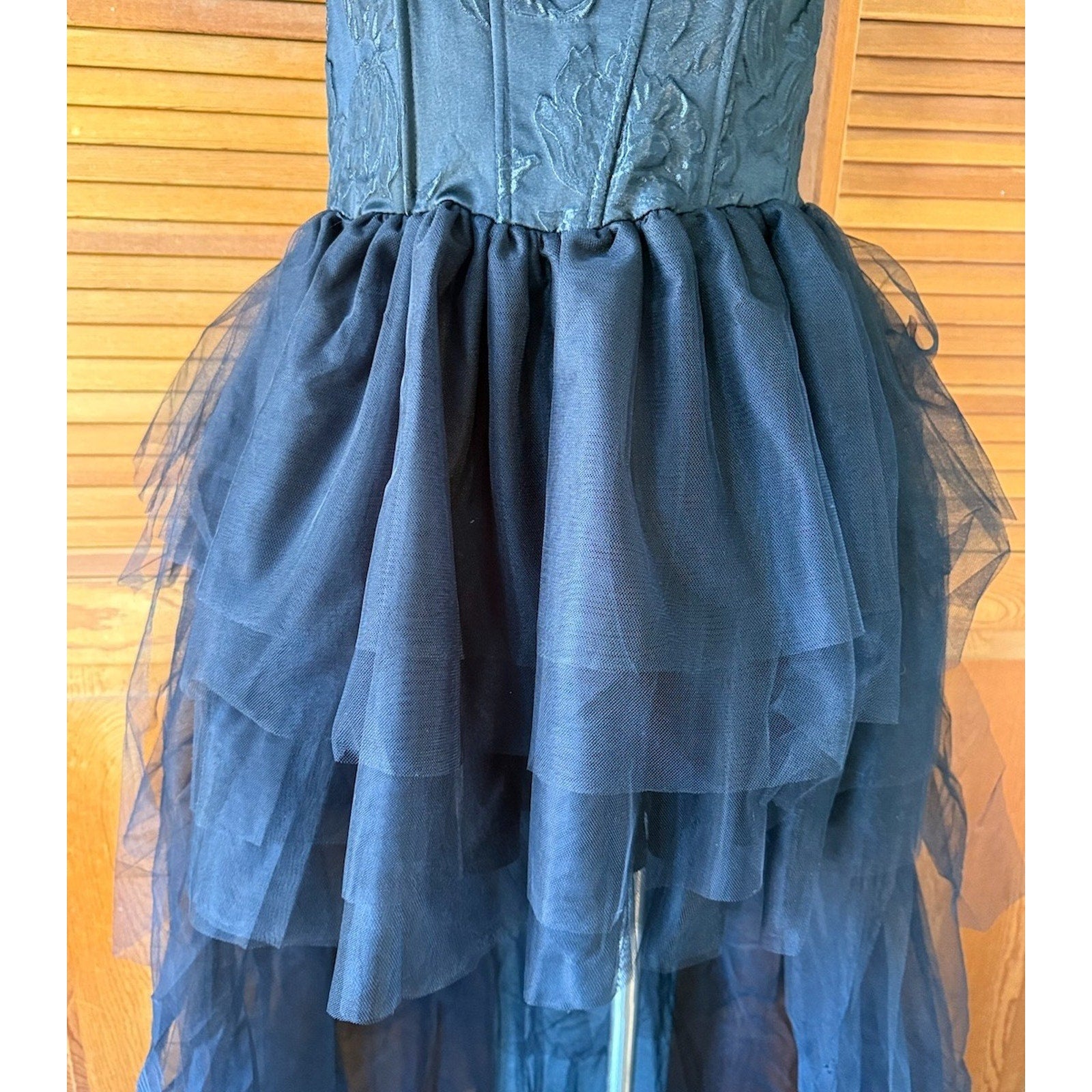 Dolls Kill Gothic Victorian Halloween High Low Brocade & Tulle Gown Dress 1X