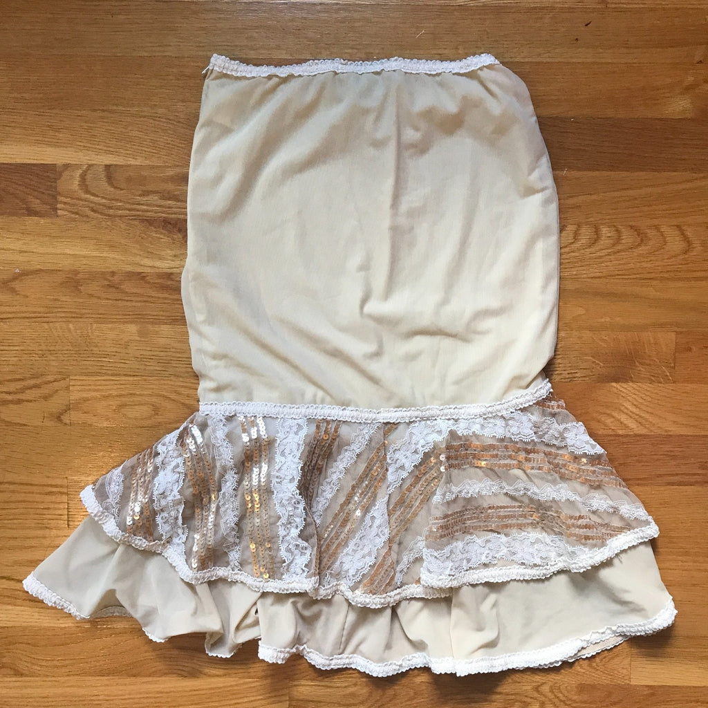 Lip Service Vintage Femmes of Folly Gothic Victorian Ivory Lace Sequined Skirt M