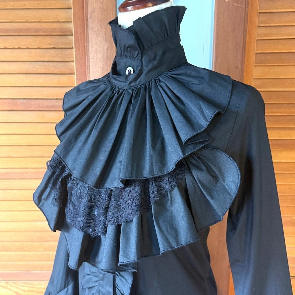 ACDC Rag Gothic Lolita EGL Victorian Aristocrat Ouji Black Jabot Shirt S