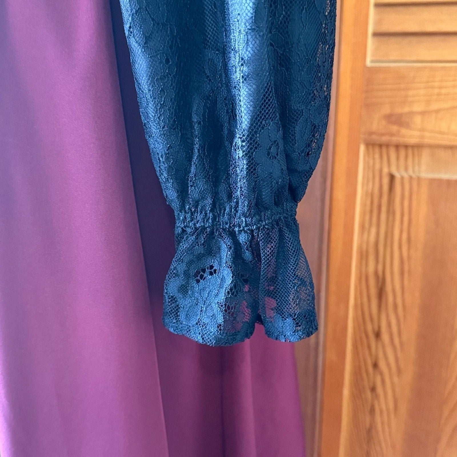 Ank Rouge J-fashion Gyaru Gothic Victorian Vampire Wine Black Lace Long Dress M