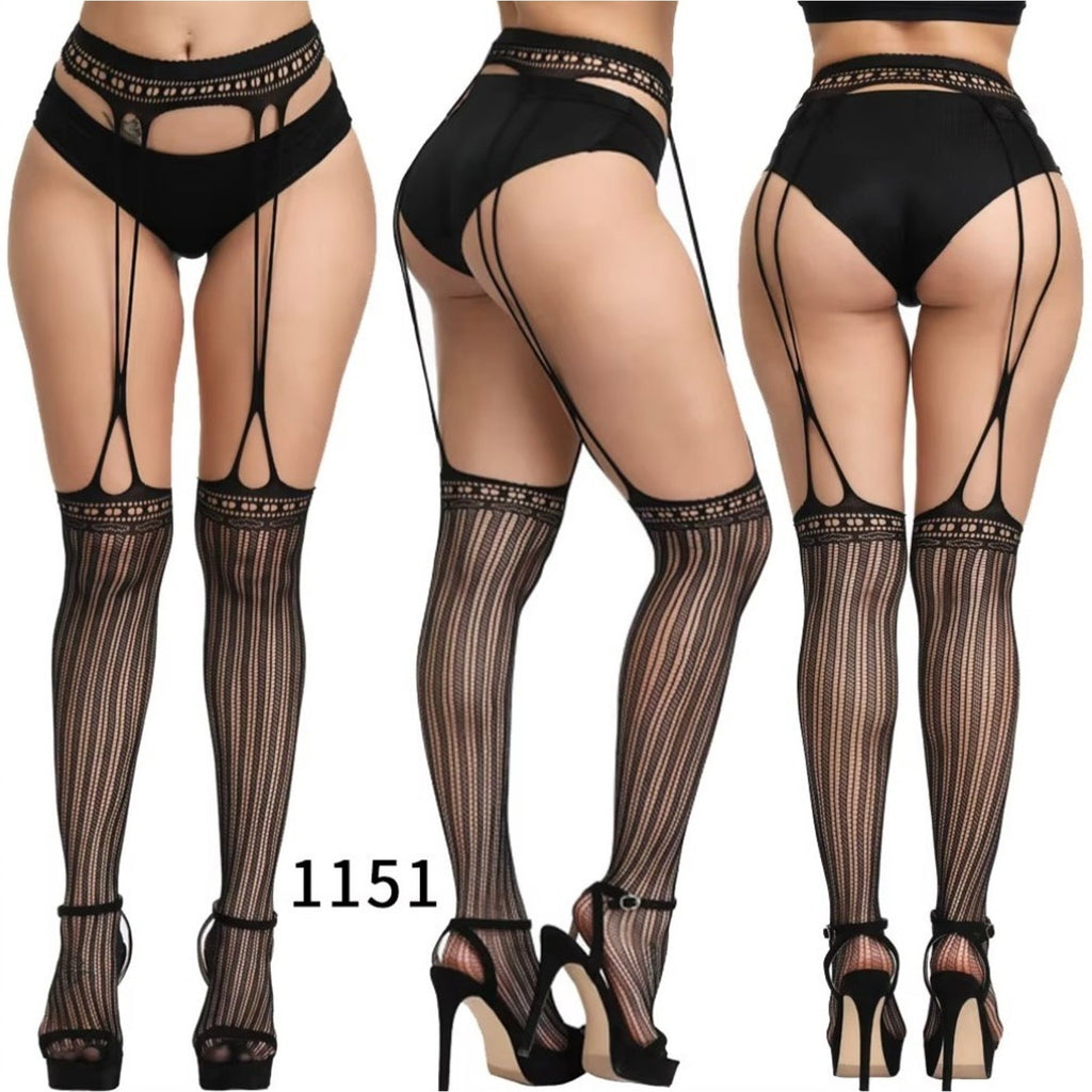 Gothic Victorian Vampire Vkei Dark Fairycore Witchy Garter Sriped Stockings