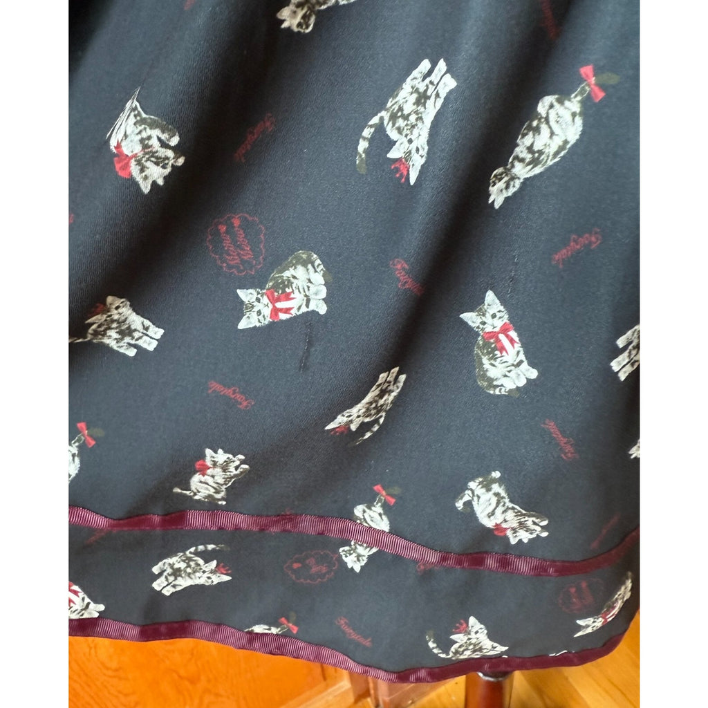 Ank Rouge J-fashion Kawaii Jirai Gyaru Himekaji Black Gray Cat Princess Dress M