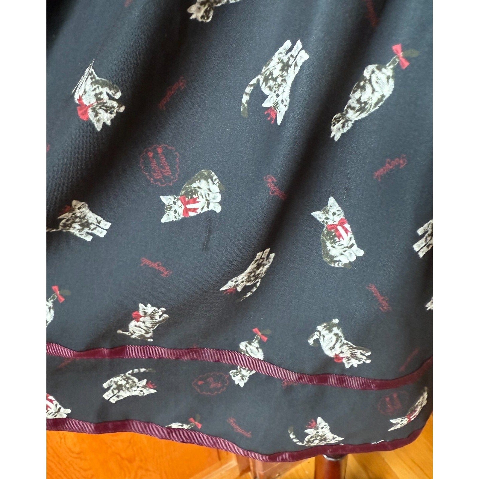 Ank Rouge J-fashion Kawaii Jirai Gyaru Himekaji Black Gray Cat Princess Dress M