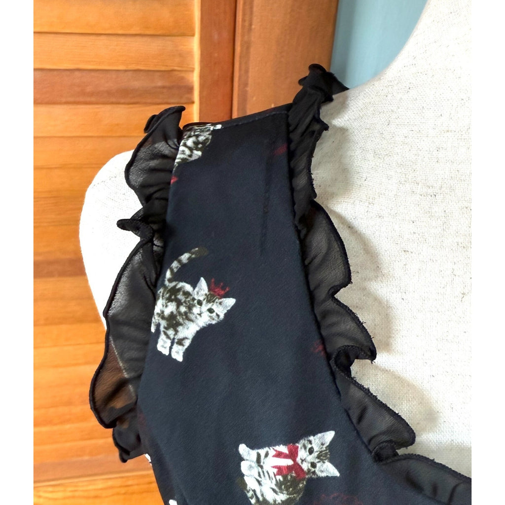 Ank Rouge J-fashion Kawaii Jirai Gyaru Himekaji Black Gray Cat Princess Dress M