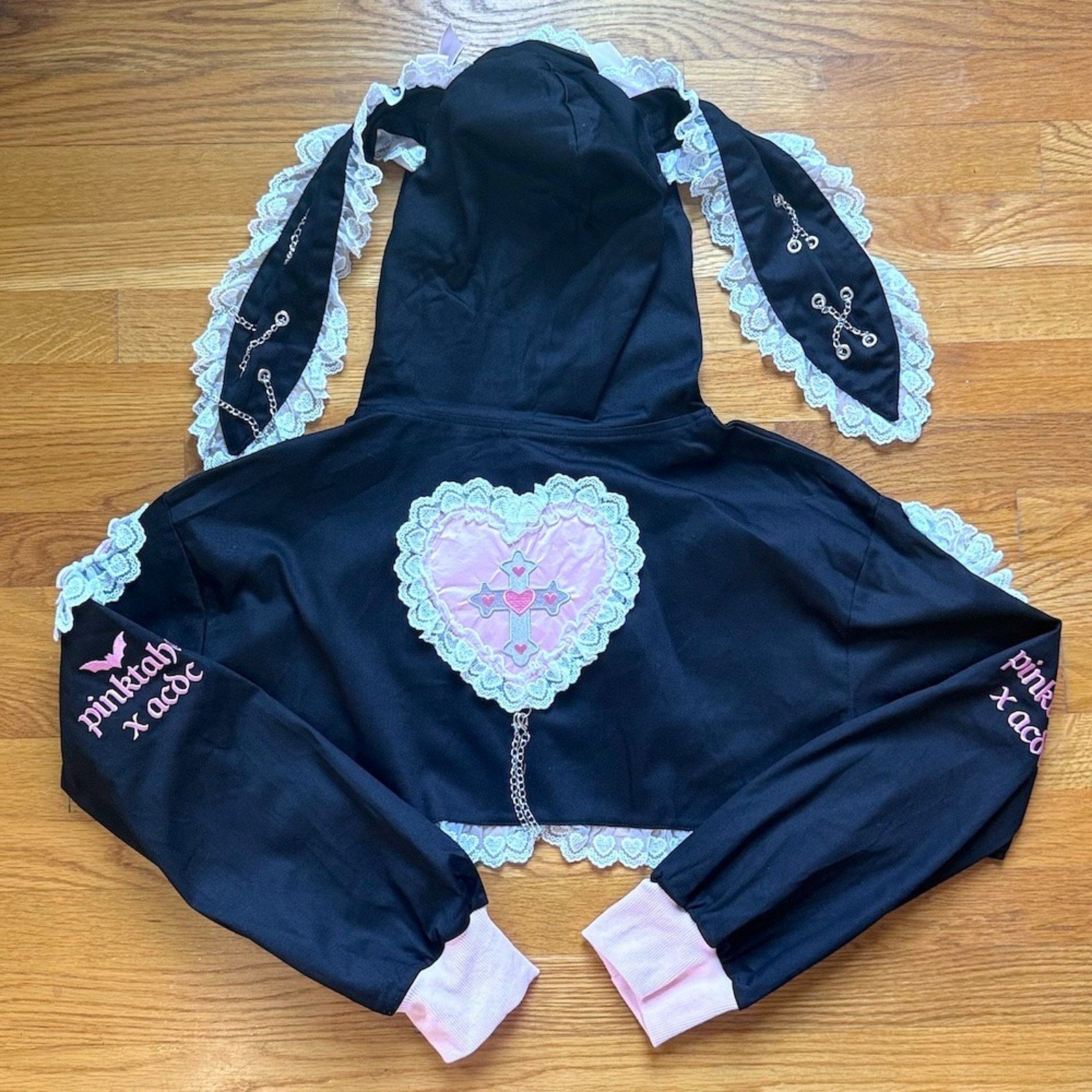 ACDC Rag J-Fashion Gyaru EGL Punk Bunny Heart Cross Bows Hoodie Jacket
