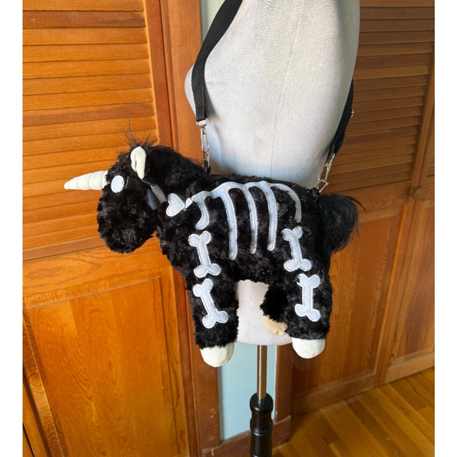 Gothic Lolita EGL Punk Kawaii Black Skeleton Zombie Unicorn Plushie Bag