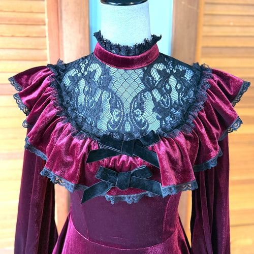 Dark In Love Gothic Victorian Vampire Little Claudia Blood Red Velvet Dress