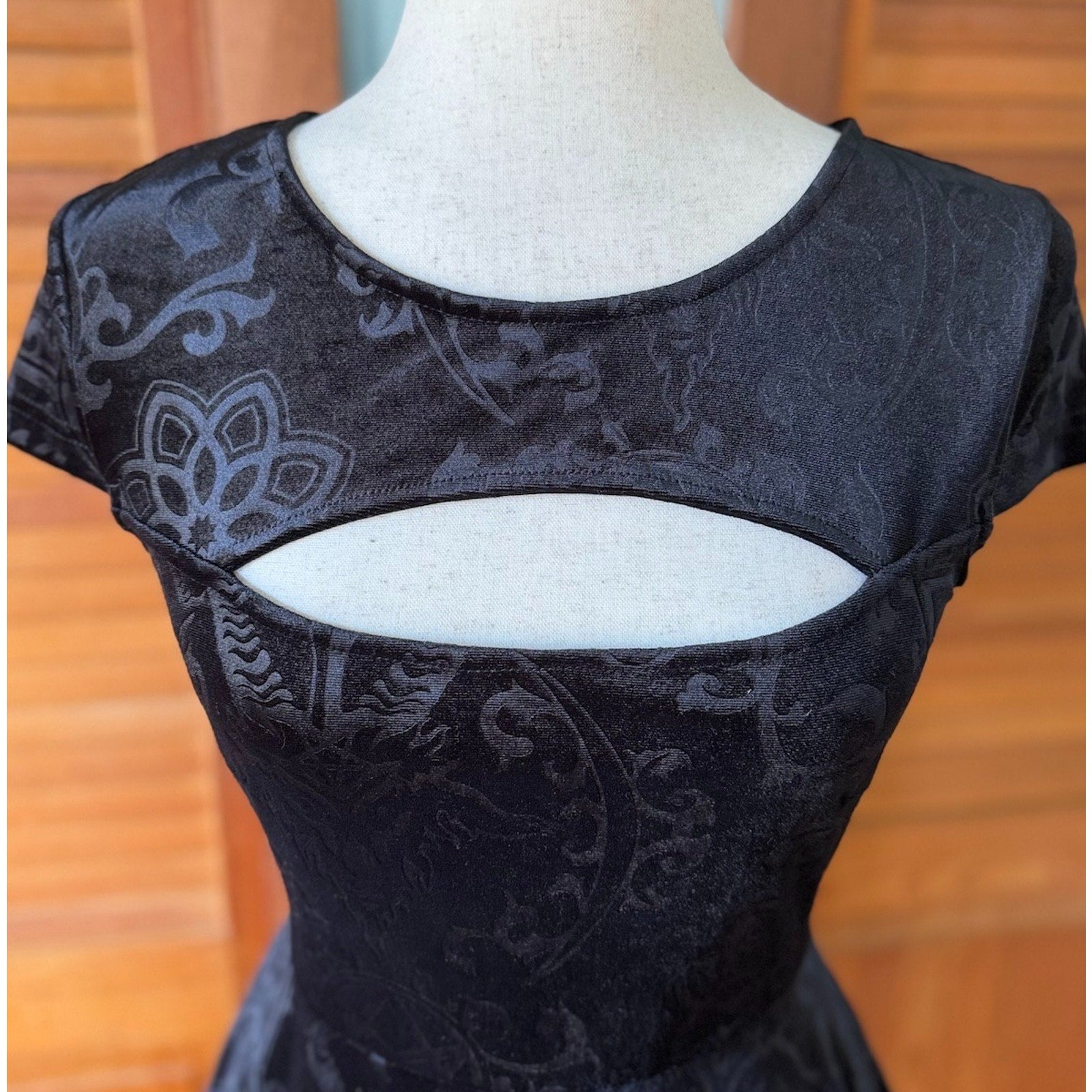 Killstar Gothic Lolita Punk Witch Halloween Black Velvet Blasphemia Dress XS