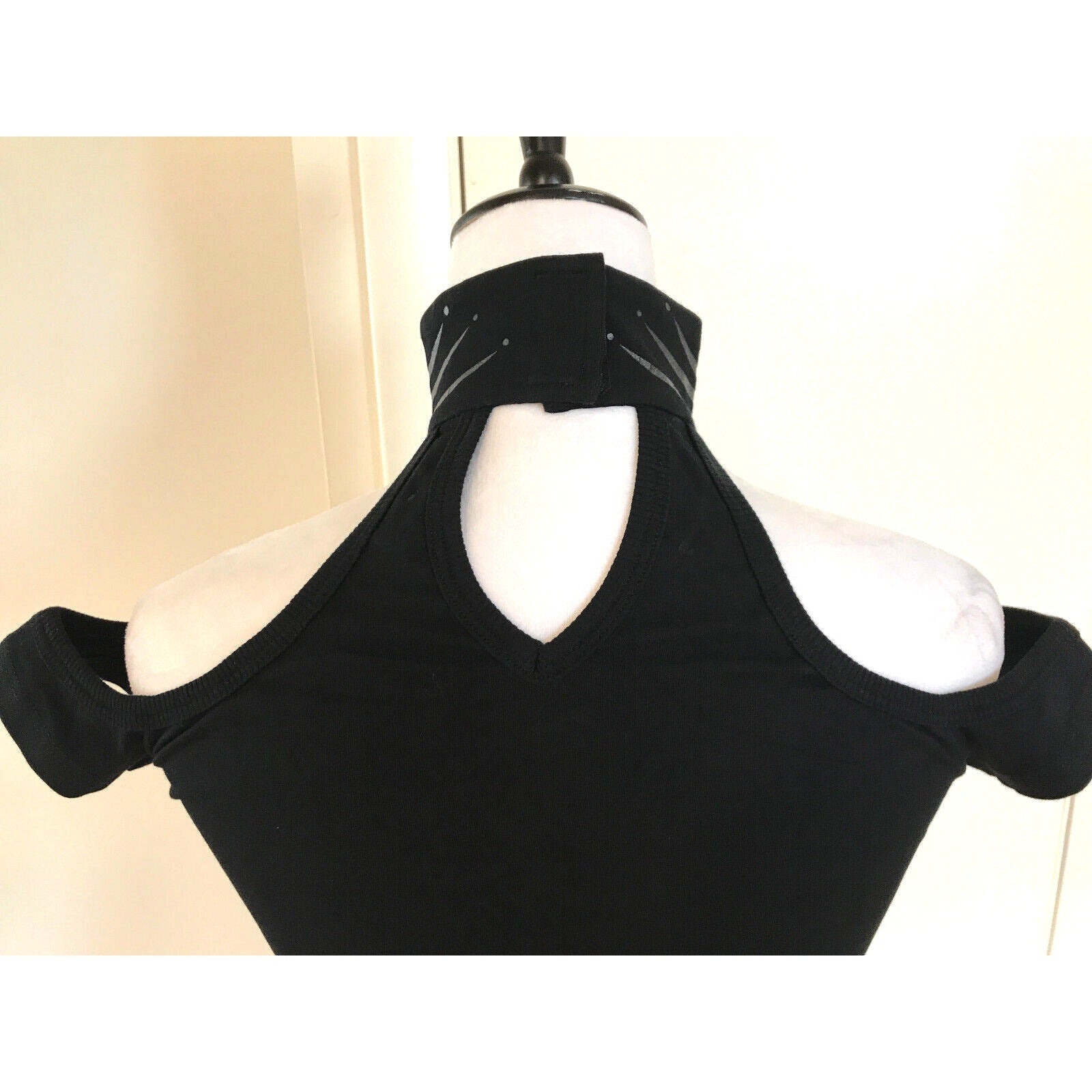 Vintage Lip Service Millennium Moon Goth Punk Cyber Tribal Halter Top Black L