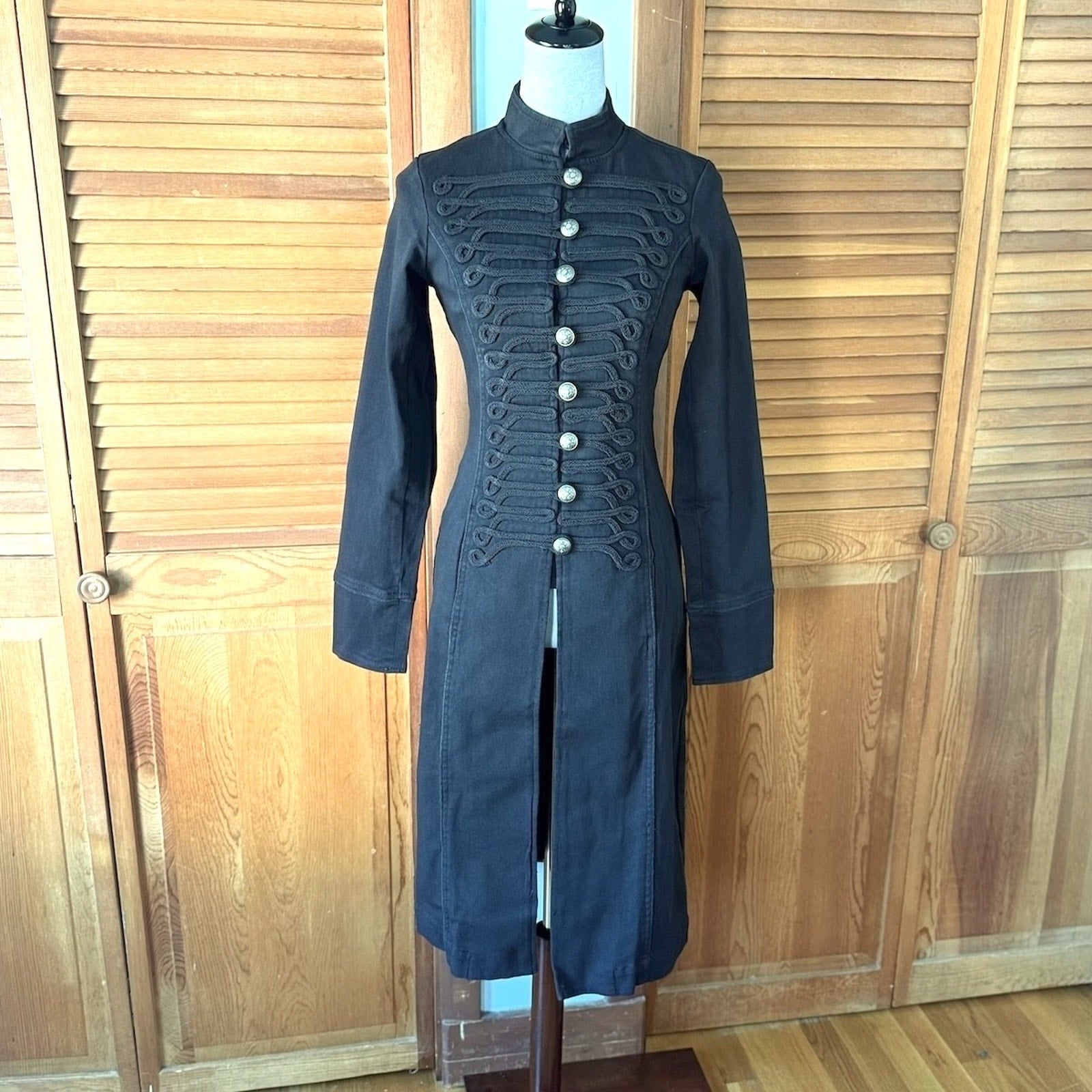 Tripp NYC Goth Punk Steampunk Victorian Vampire Vkei Military Y2K Long Jacket XS