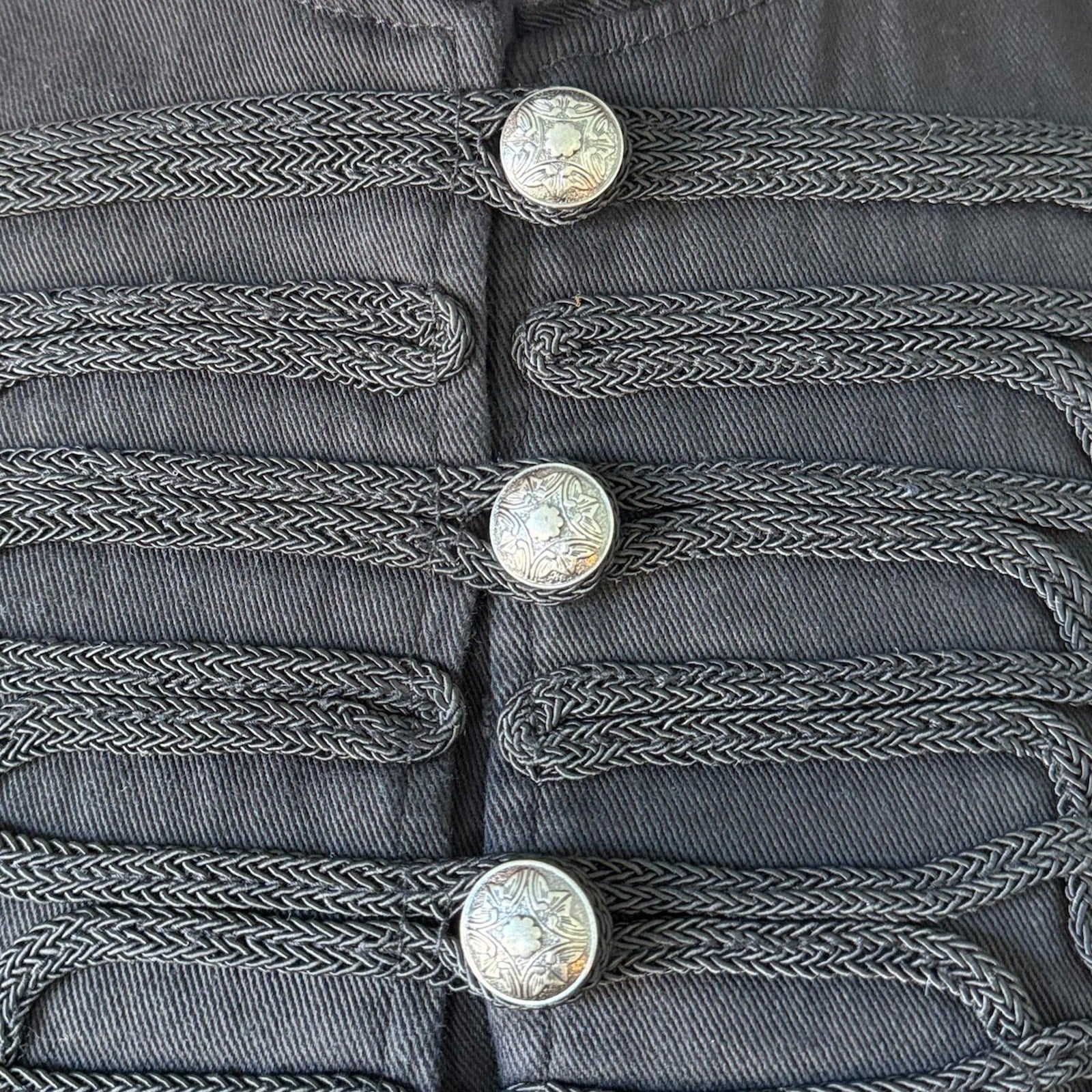 Tripp NYC Goth Punk Steampunk Victorian Vampire Vkei Military Y2K Long Jacket XS