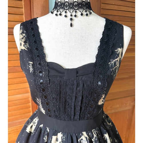 Axes Femme J-fashion Jirai Lolita Dolly EGL Himekaji Black Castle Dress JSK M